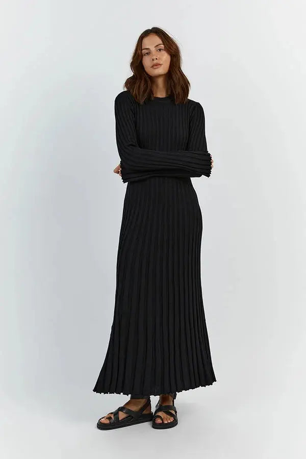 Crewneck Knit Maxi Dress Sylvia Rae