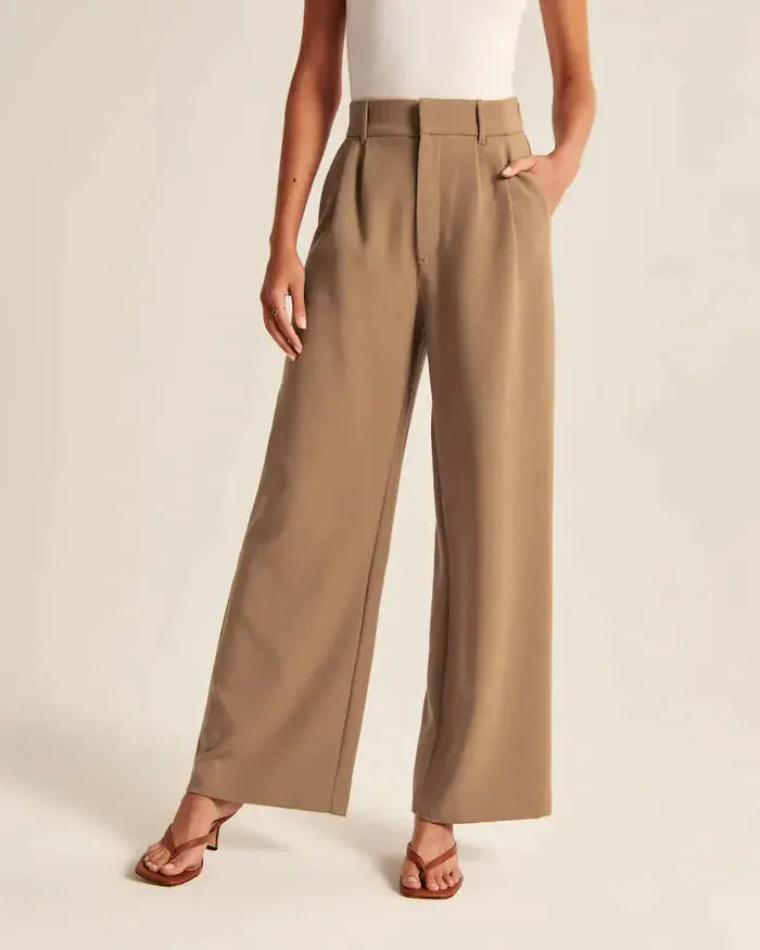Brown Wide-Leg Pants Sylvia Rae