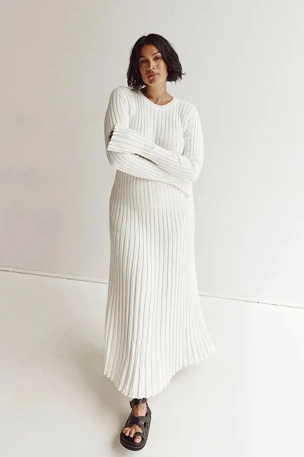 Crewneck Knit Maxi Dress Sylvia Rae