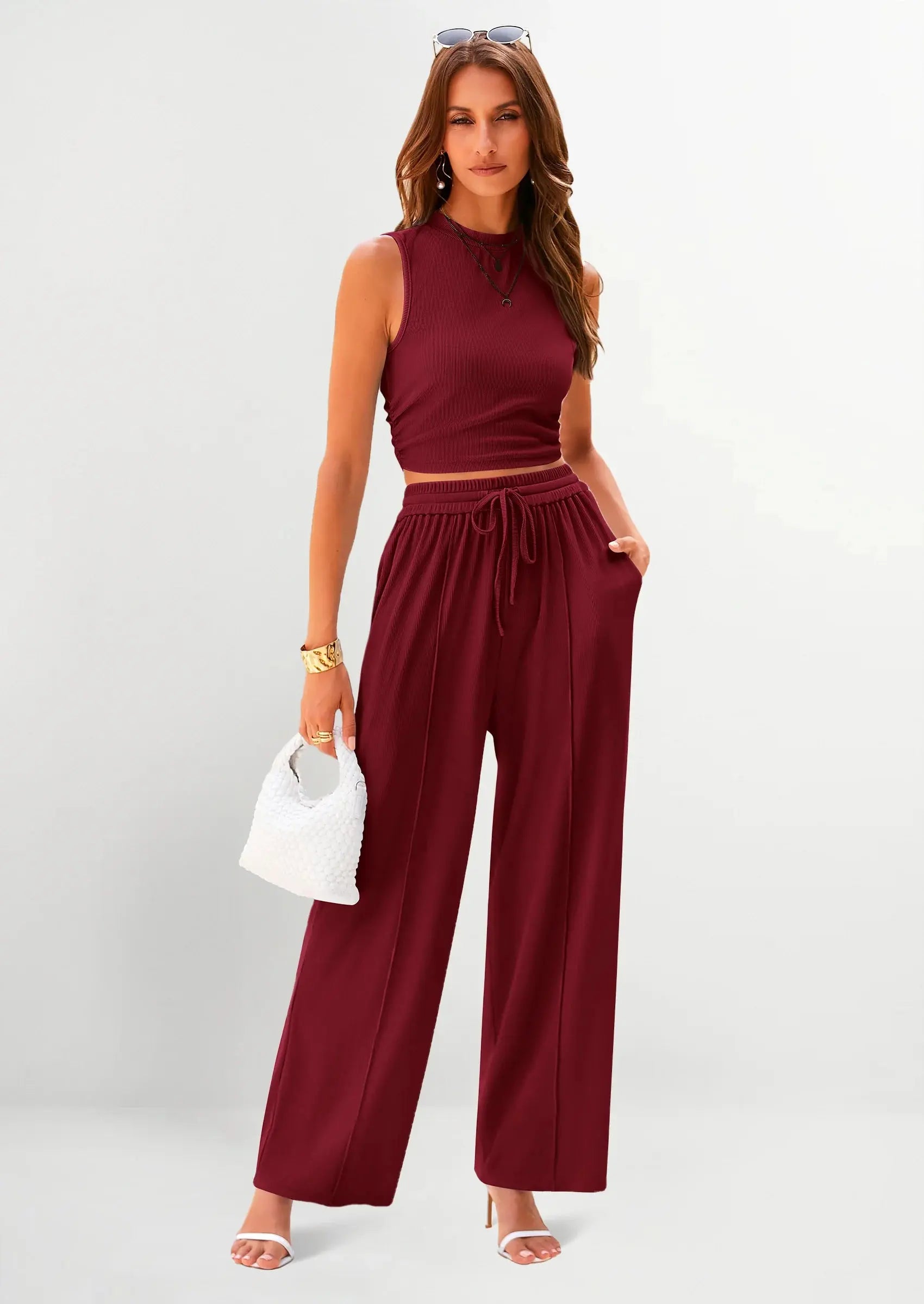 Wine Red Lune Loungewear Set (Copy) Sylvia Rae