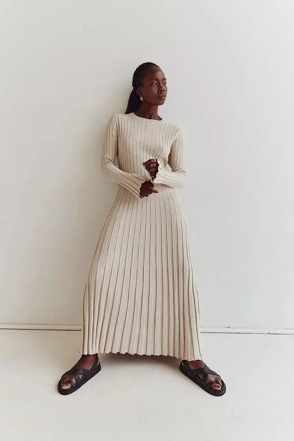 Crewneck Knit Maxi Dress Sylvia Rae