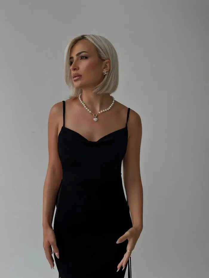 Black Backless Maxi Dress Sylvia Rae