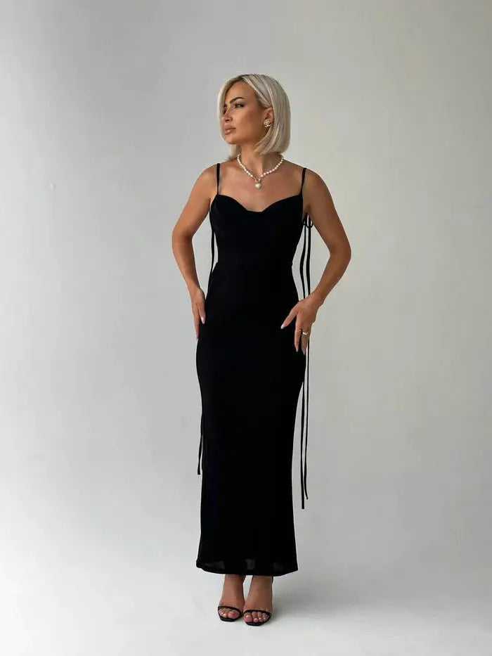 Black Backless Maxi Dress Sylvia Rae