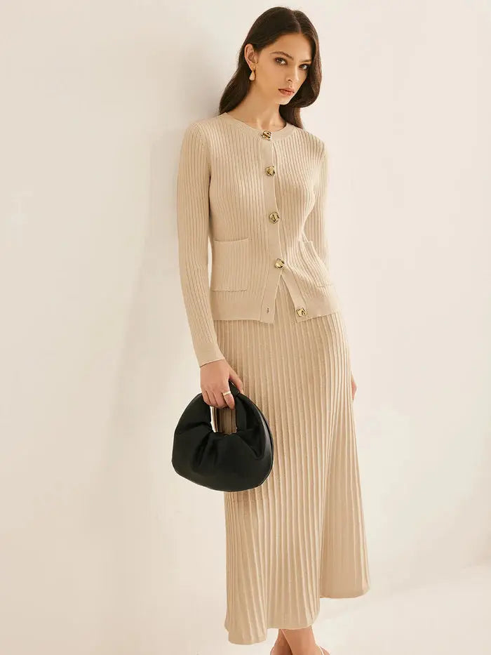 Pleated Sweater Set Sylvia Rae