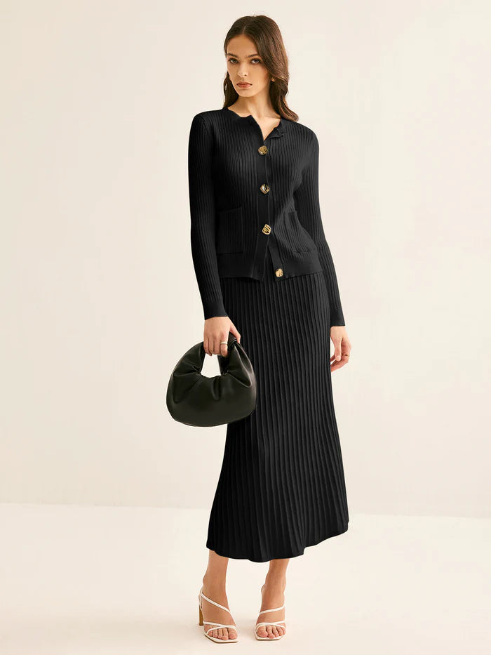 Pleated Sweater Set