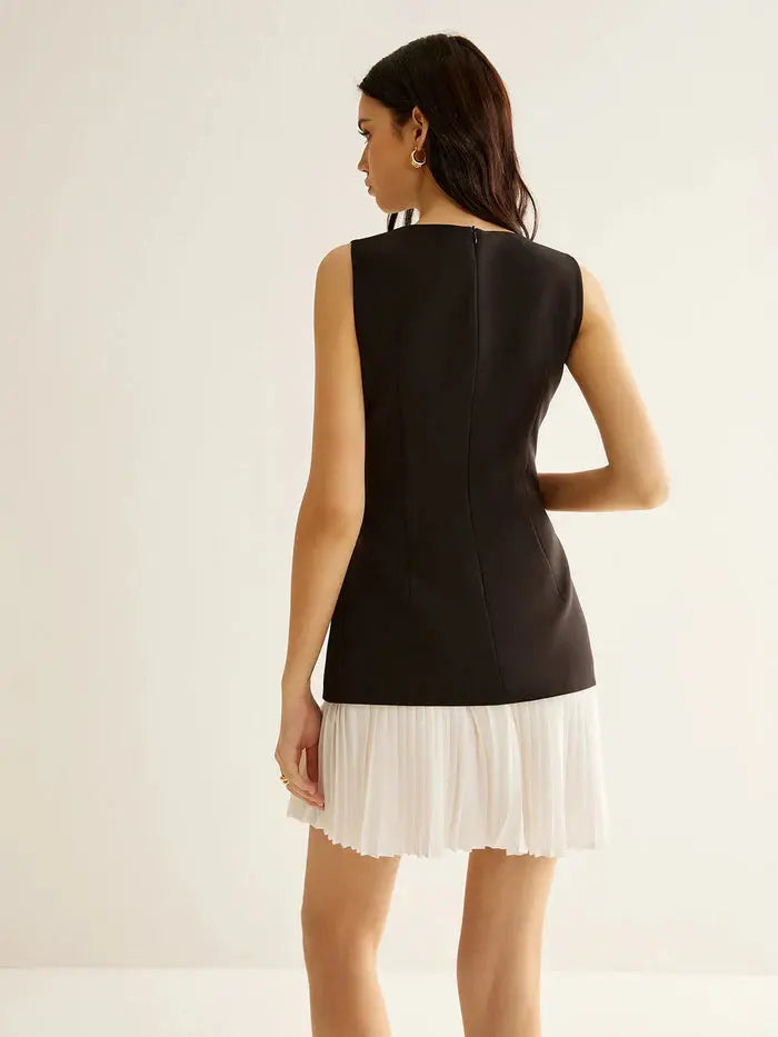 Color Block Pleated Dress Sylvia Rae