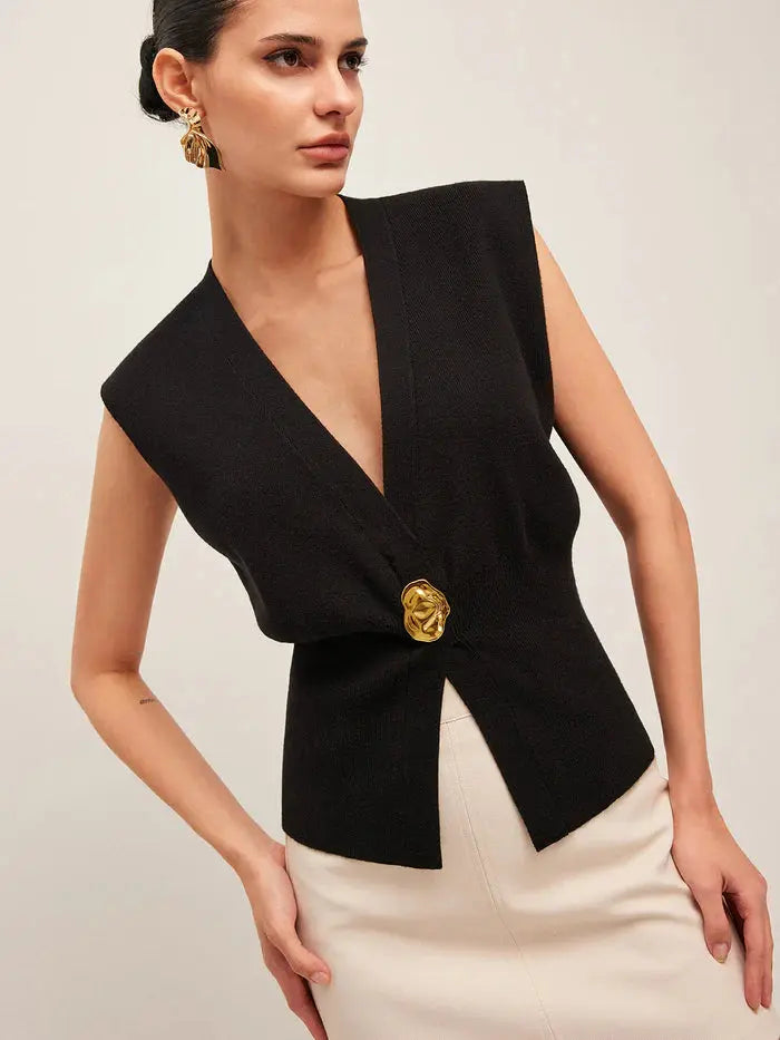 V-Neck Sweater Vest Sylvia Rae