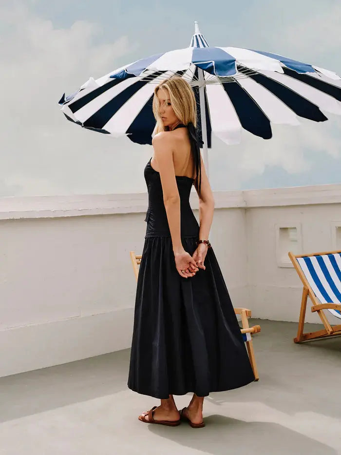 Halter Cross-Collar Dress Sylvia Rae