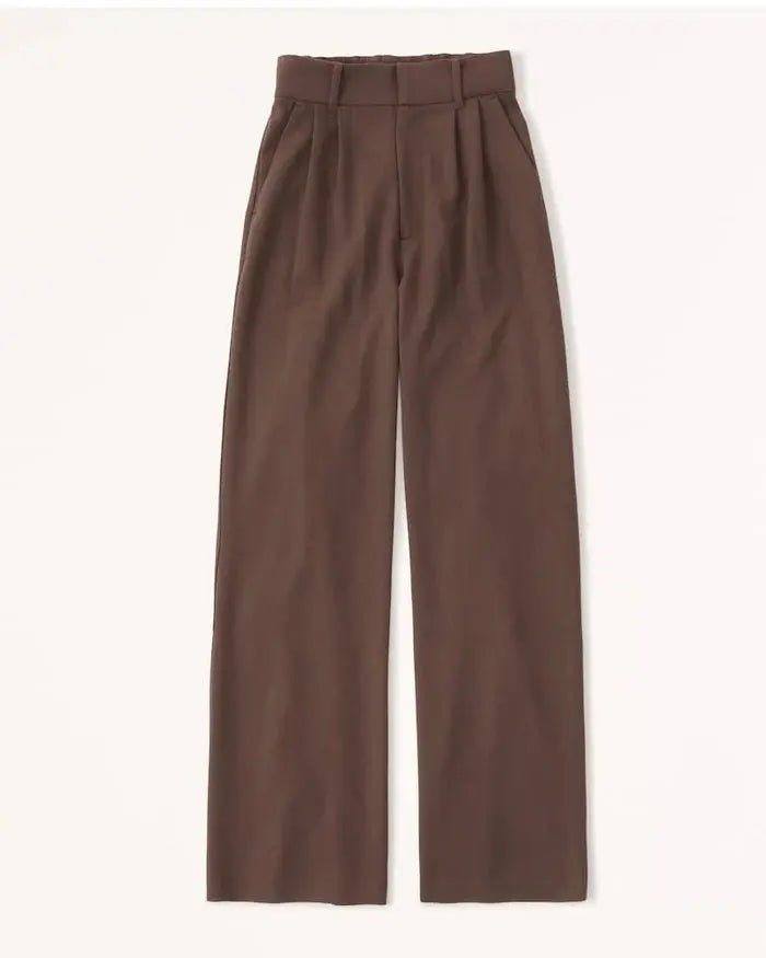 Mocha Wide-Leg Pants Sylvia Rae