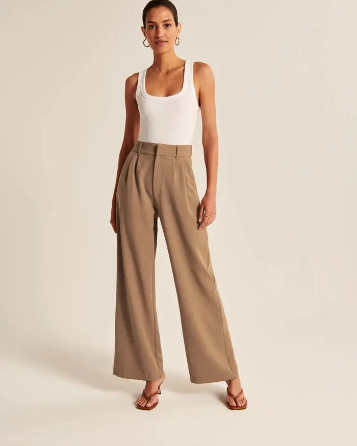 Brown Wide-Leg Pants Sylvia Rae