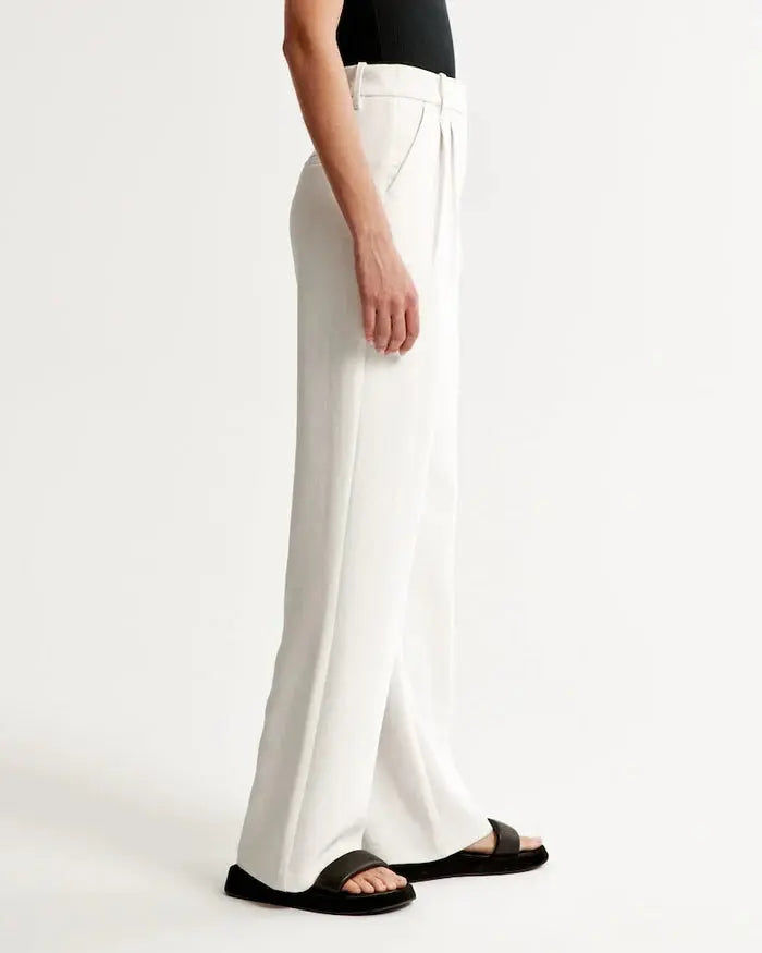 White Wide-Leg Pants Sylvia Rae
