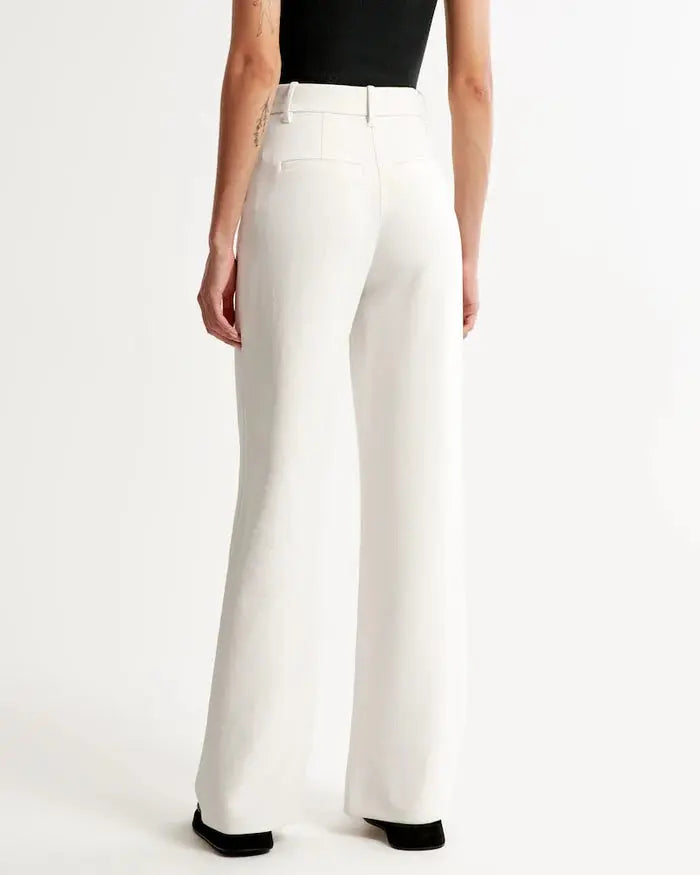 White Wide-Leg Pants Sylvia Rae