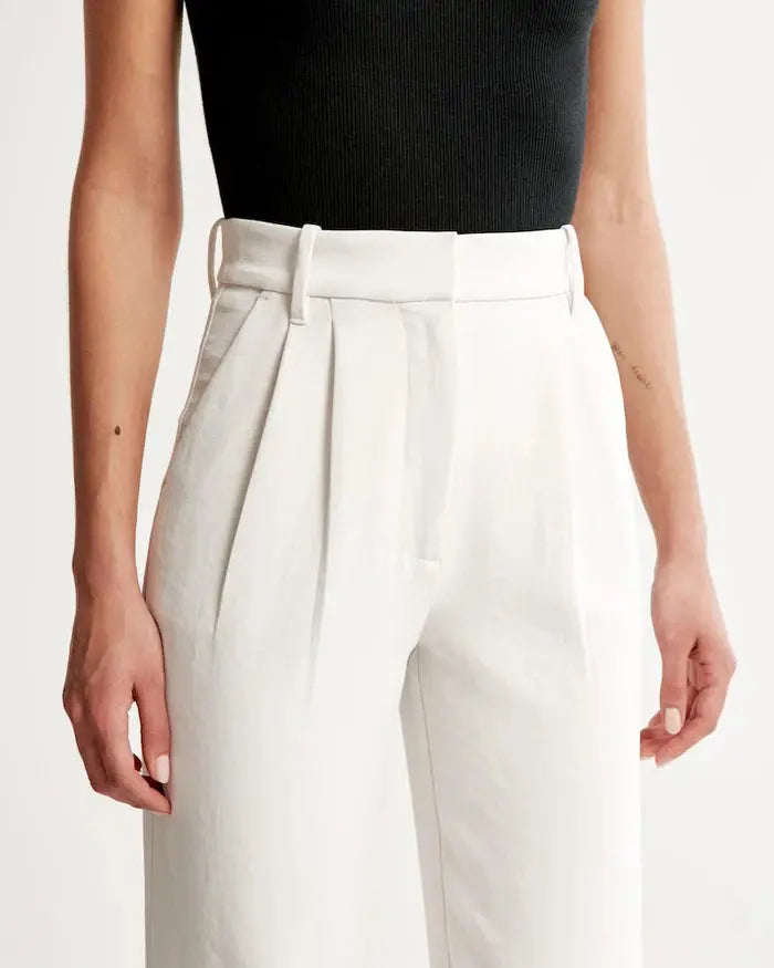 White Wide-Leg Pants Sylvia Rae