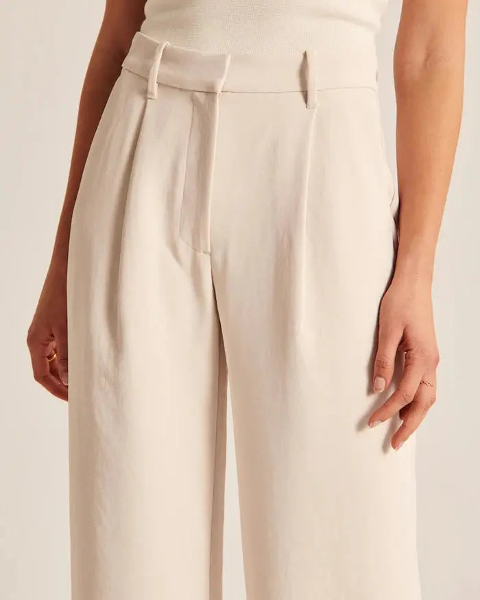 Beige Wide-Leg Pants Sylvia Rae