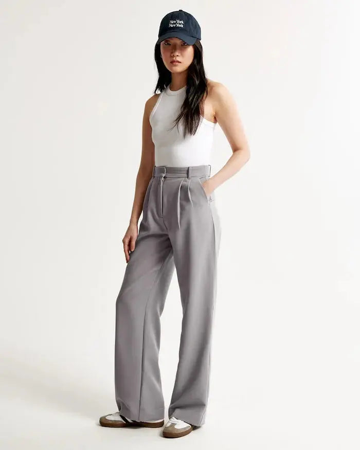 Stone Wide-Leg Pants Sylvia Rae