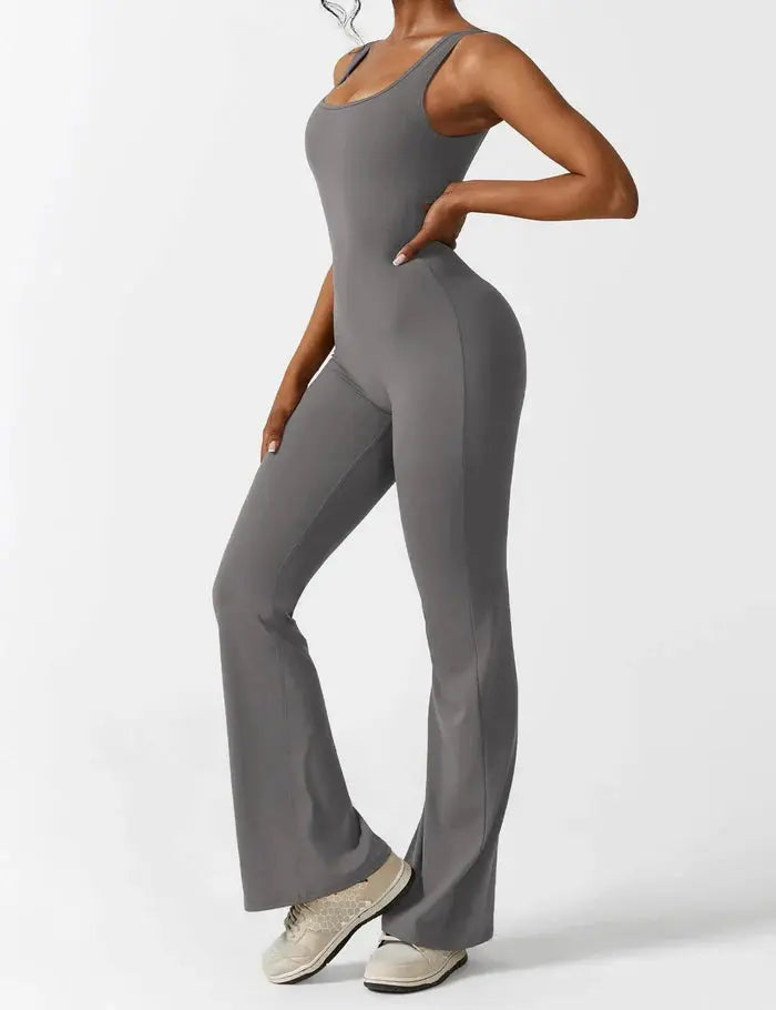 Gray Flared Jumpsuit Sylvia Rae