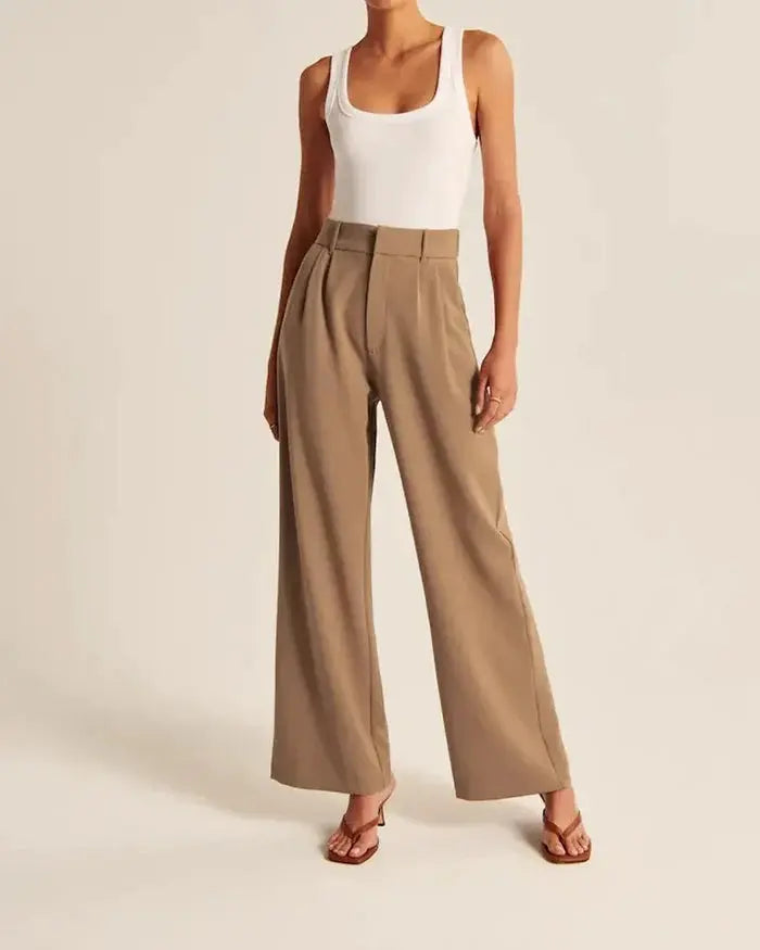 Brown Wide-Leg Pants Sylvia Rae