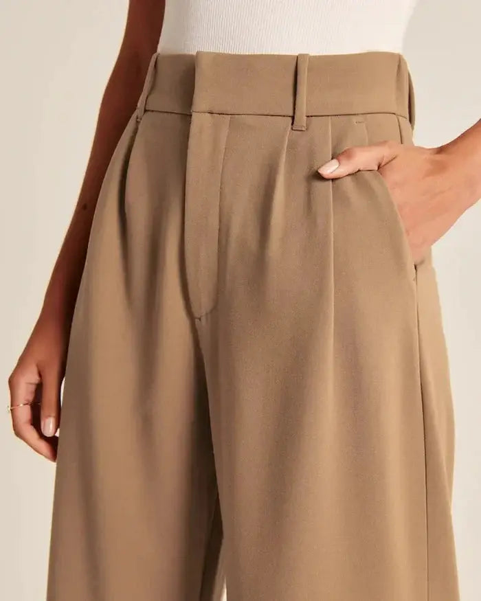 Brown Wide-Leg Pants Sylvia Rae