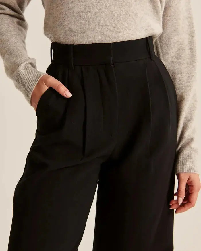 Black Wide-Leg Pants Sylvia Rae