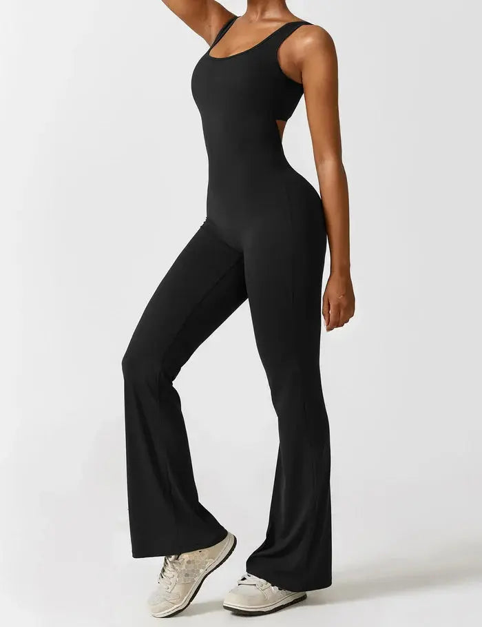 Black Flared Jumpsuit Sylvia Rae