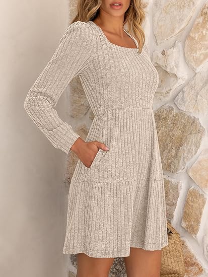 Oat Long-Sleeve Knit Dress