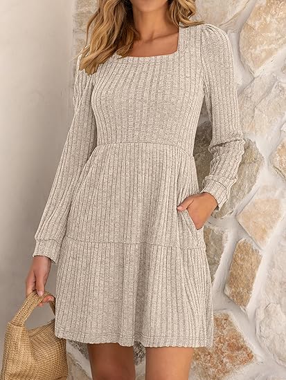 Oat Long-Sleeve Knit Dress