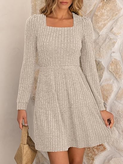 Oat Long-Sleeve Knit Dress
