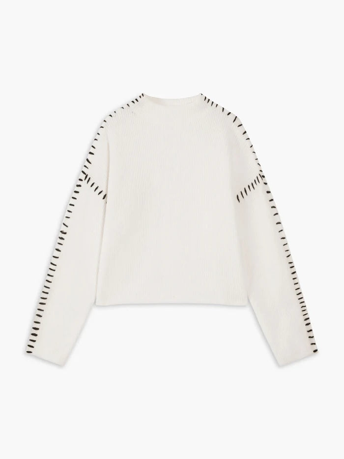 Contrast Stitch Knit Sweater