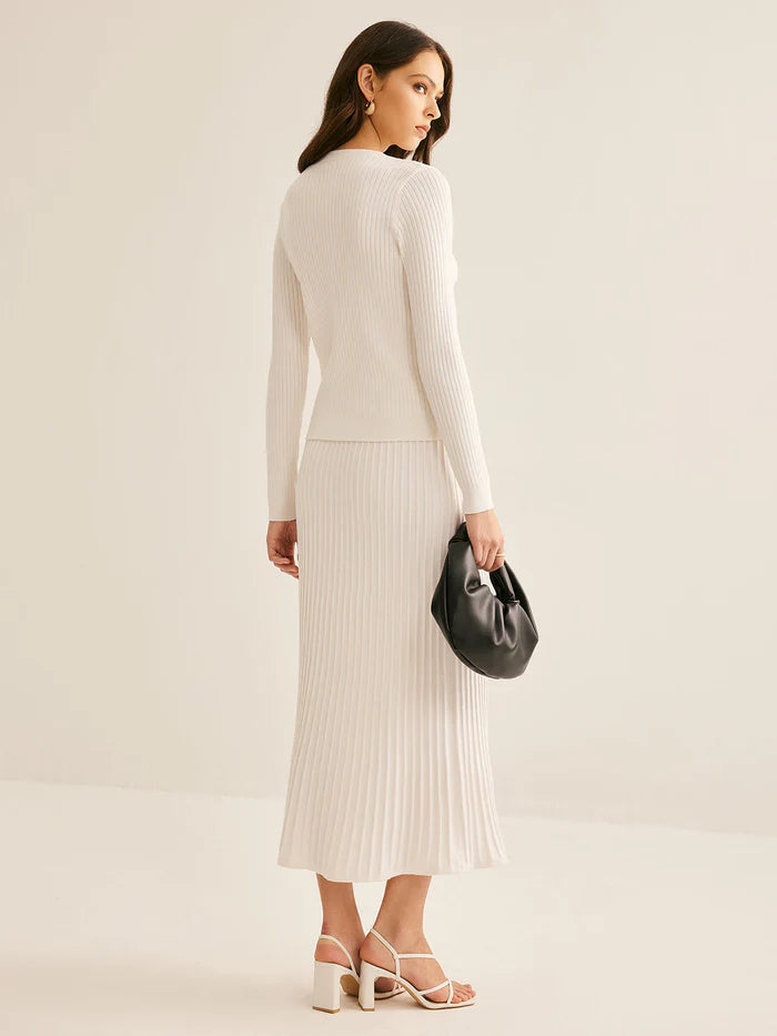 Pleated Sweater Set