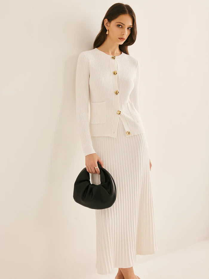 Pleated Sweater Set
