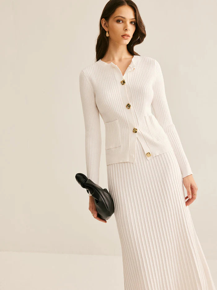 Pleated Sweater Set