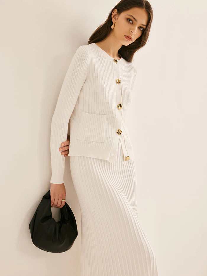 Pleated Sweater Set