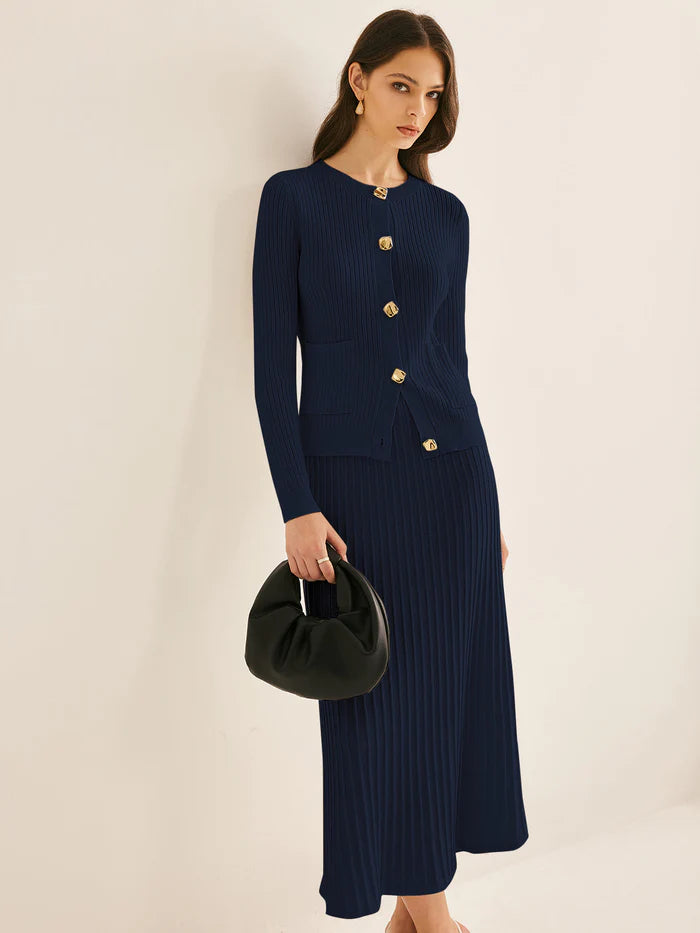 Pleated Sweater Set