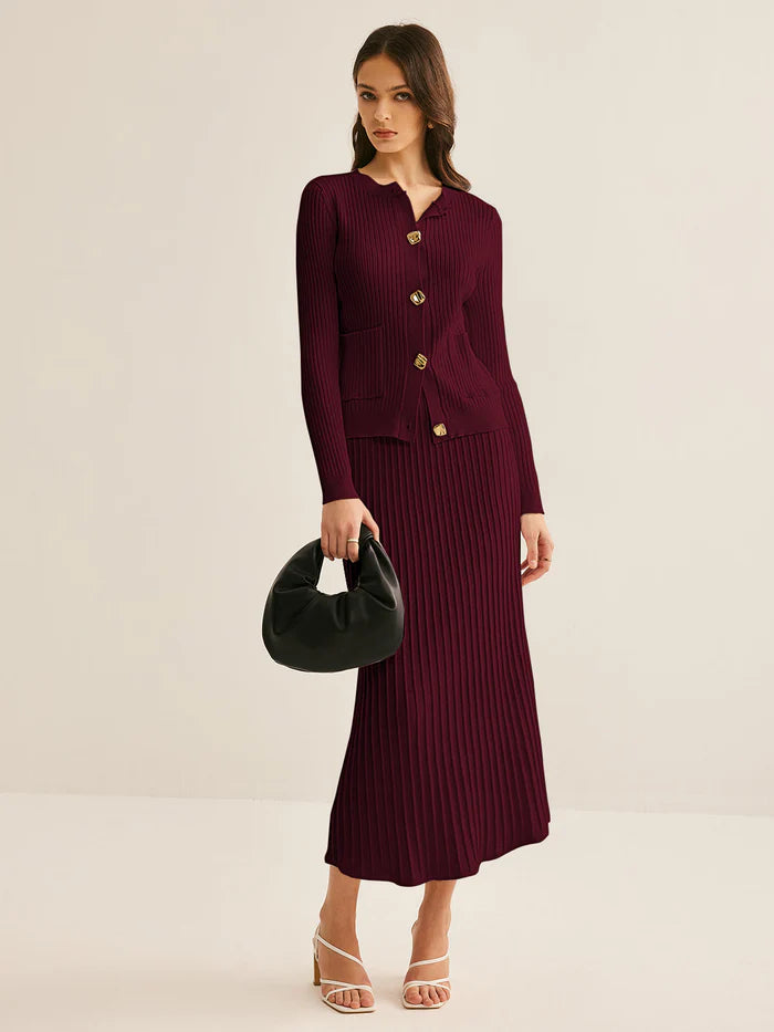Pleated Sweater Set