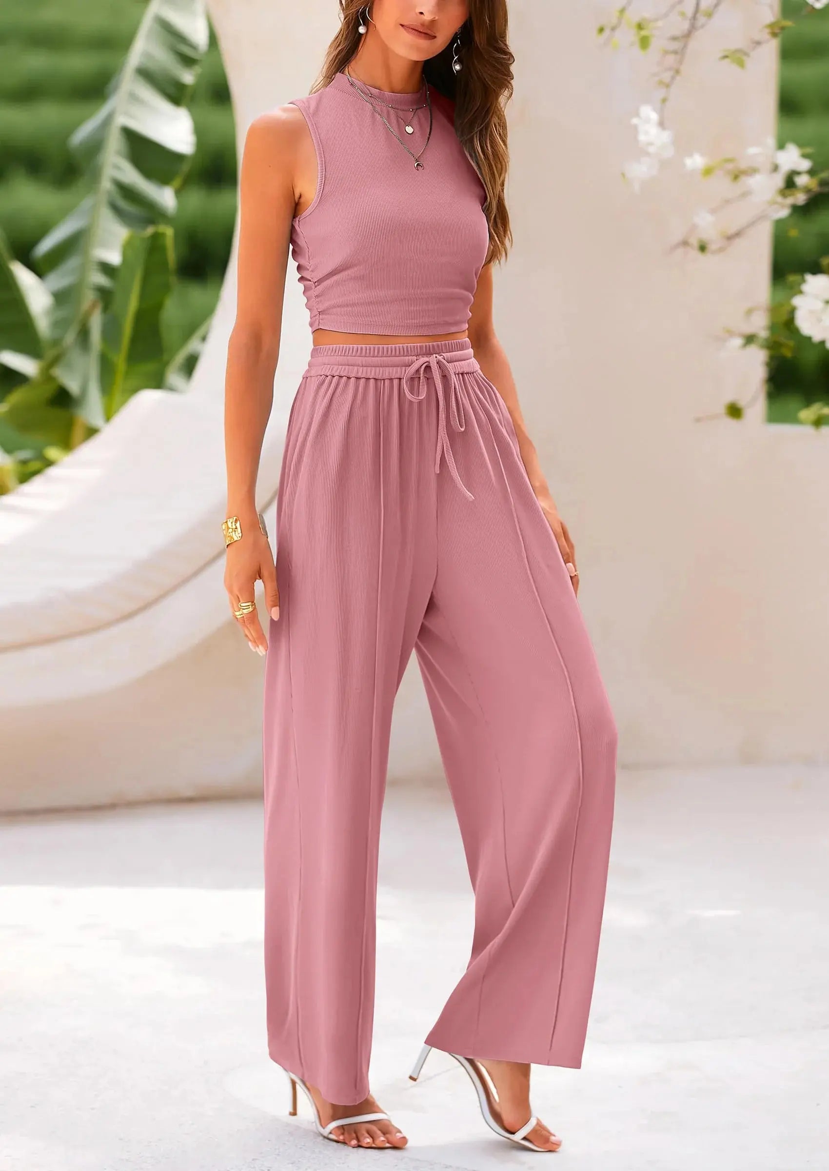 Pink Lune Loungewear Set Sylvia Rae