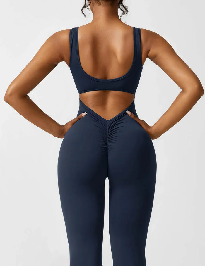 Navy Flared Jumpsuit